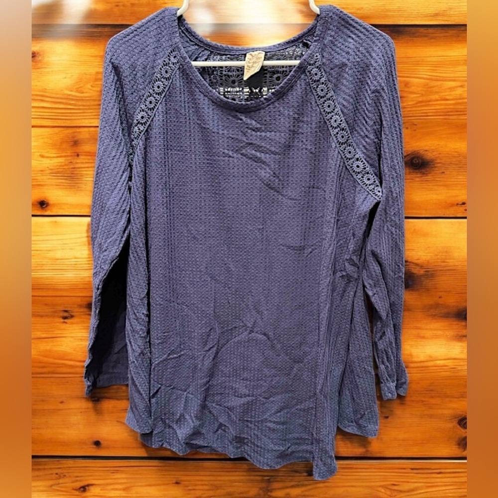 Faded Glory Women's purple Long Sleeve Lace Top XL